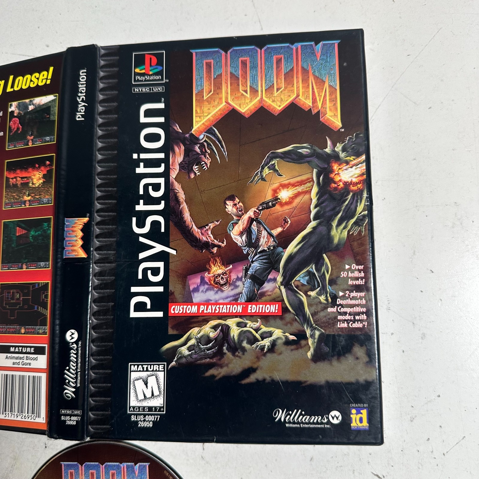 Doom (Sony PlayStation 1, 1995) Long Box First Person Shooter Video Game