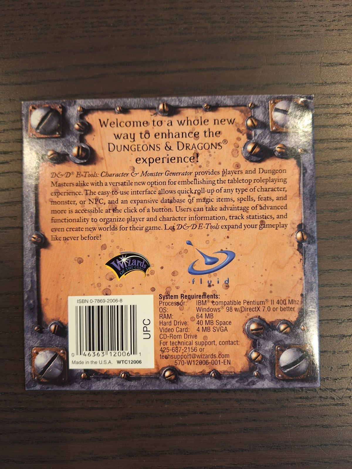 Dungeons and Dragons 3rd ed – E-tools Character & Monster Generator CD WTC12006