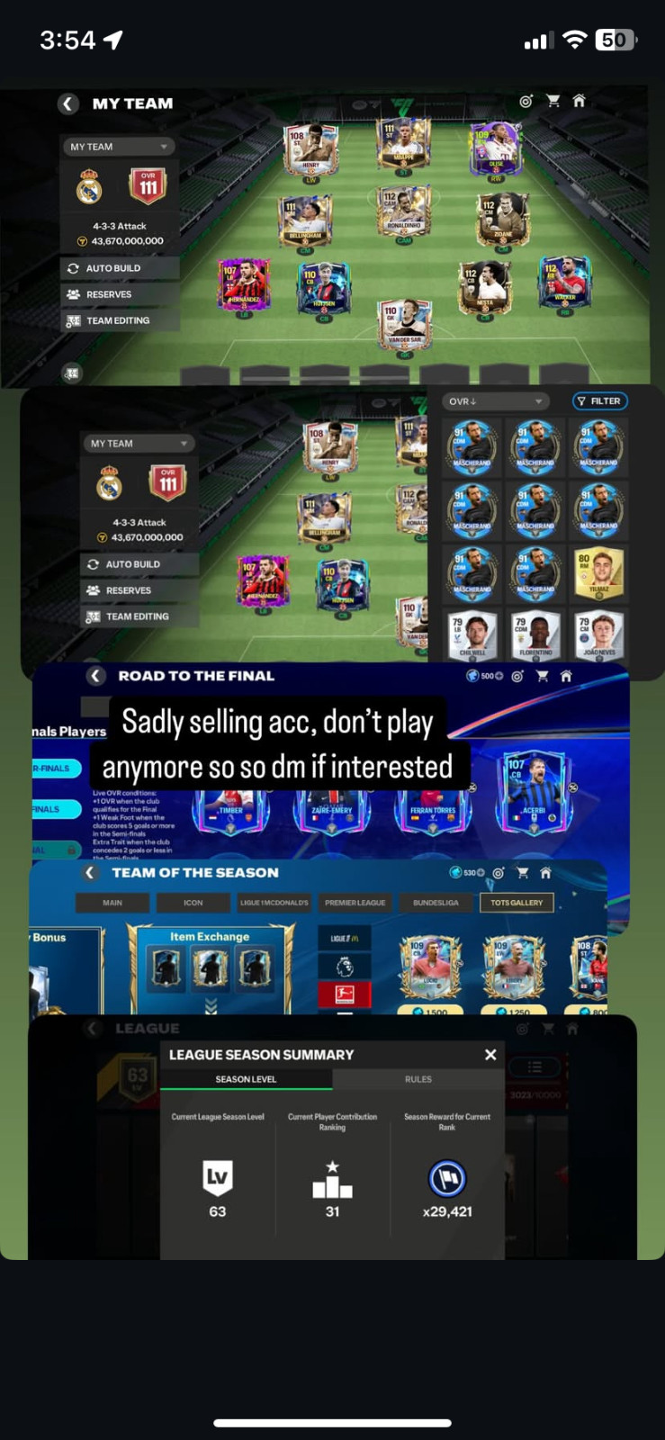 Fc mobile Account! 111 ovr