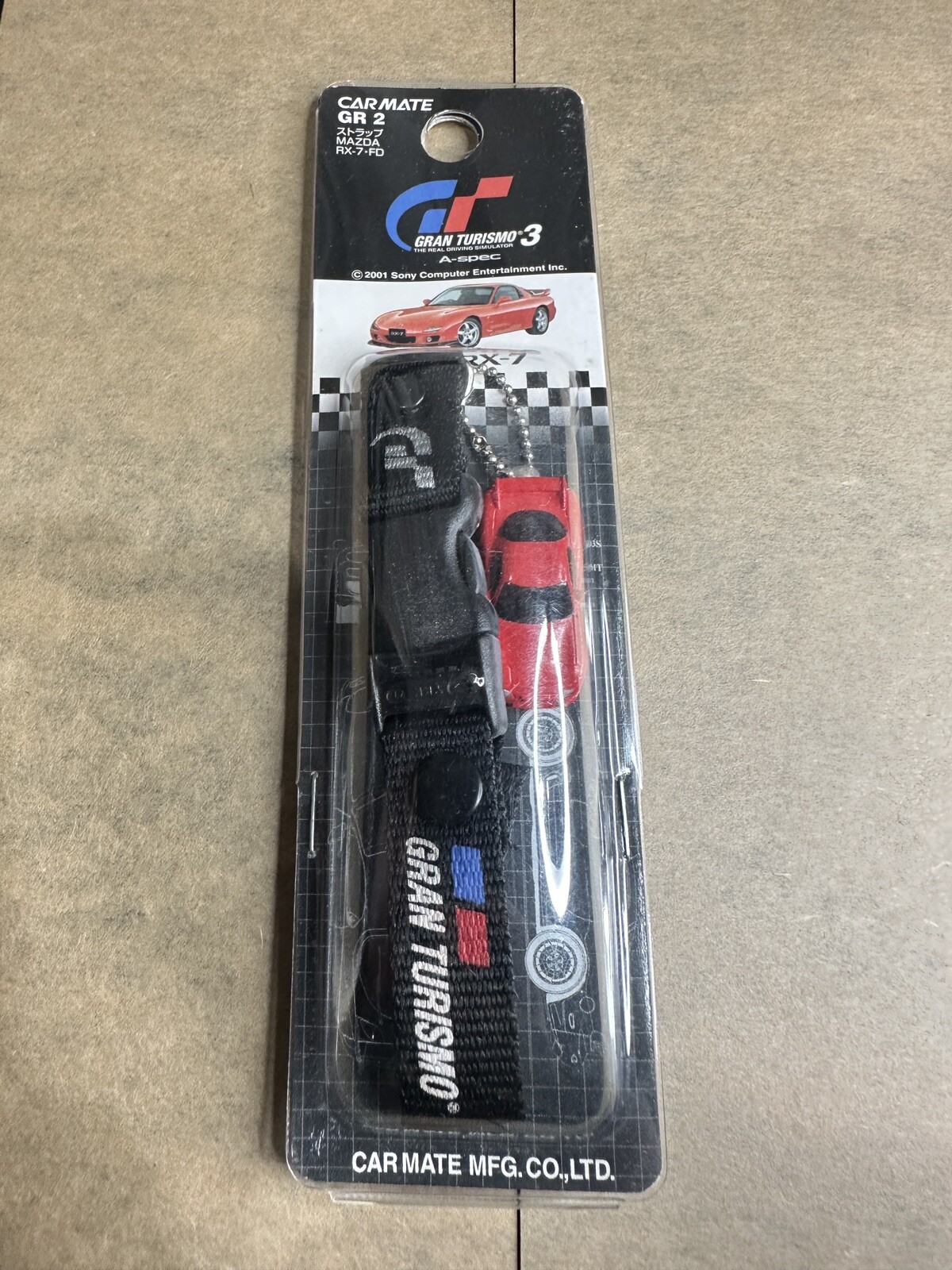 2001 Gran Turismo 3 A Spec Car Mate Gr4 Mazda RX7 Mobile Phone Chain Rare Promo