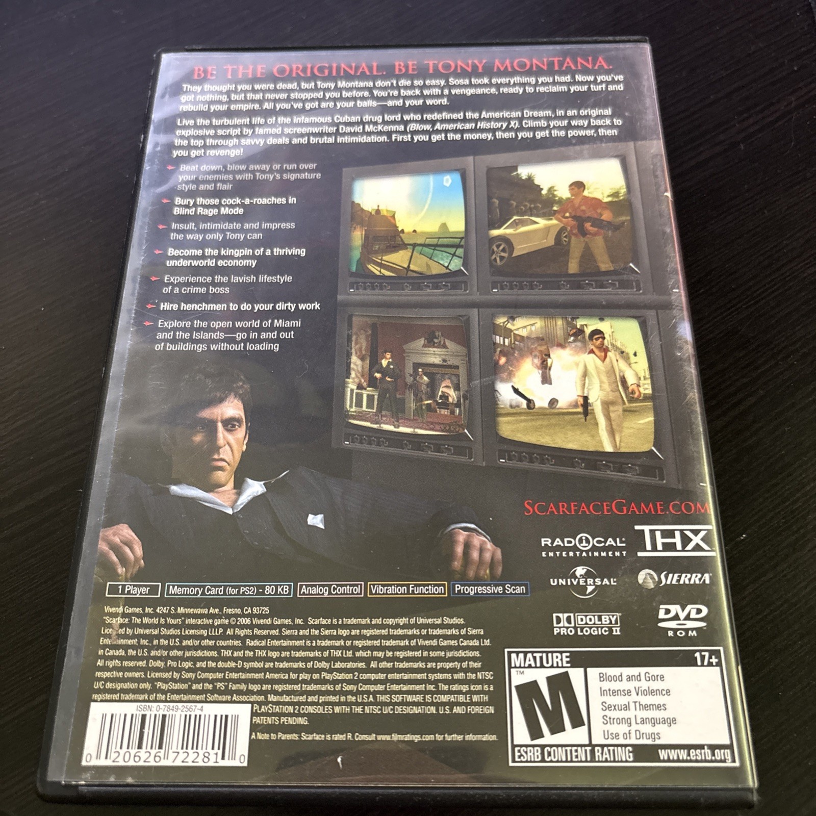 Scarface: The World Is Yours (PlayStation 2, PS2) Black Label – Case & Disc Only