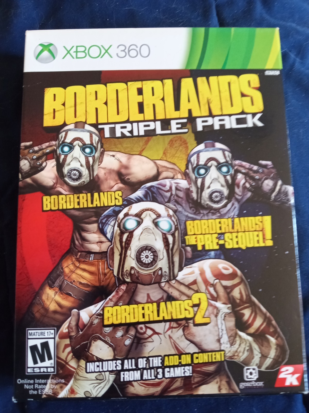 Borderlands Triple Pack (Microsoft Xbox 360, 2015) CIB 1-2 Pre-Sequel Dlc Discs