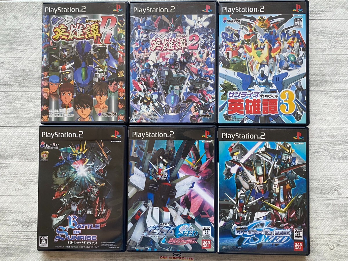 SONY PS2 Sunrise Eiyuutan R 2 3 & Battle of Sunrise & Gundam seed set from Japan