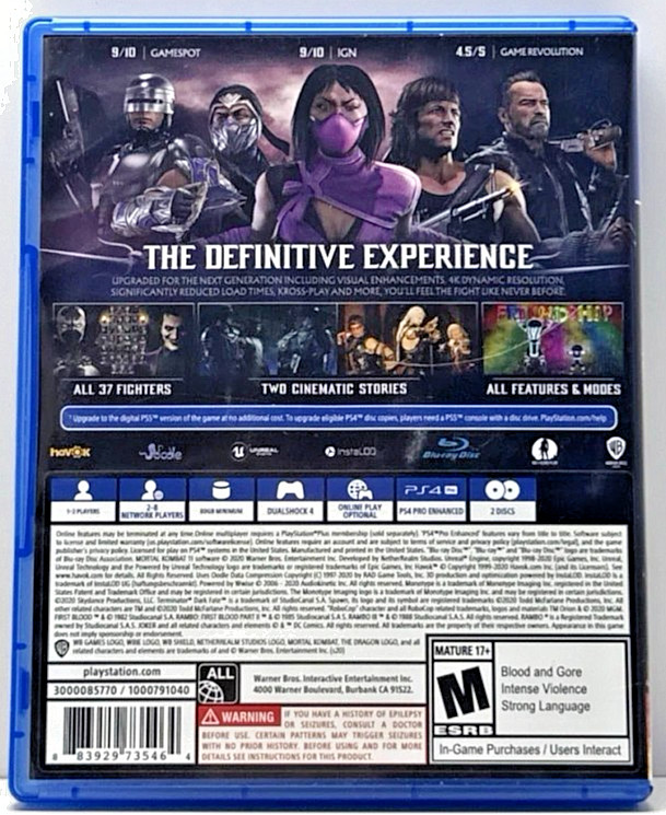 Mortal Kombat 11 [Ultimate Edition] PS4 Brand New Game (2021 Fighting)