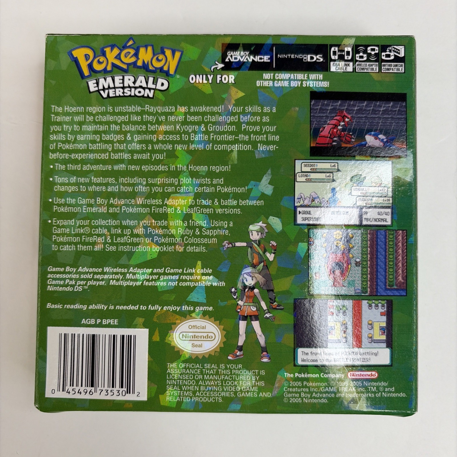 NICE Pokemon Emerald Game Boy Advance Authentic CIB Complete w Poster Manual Box
