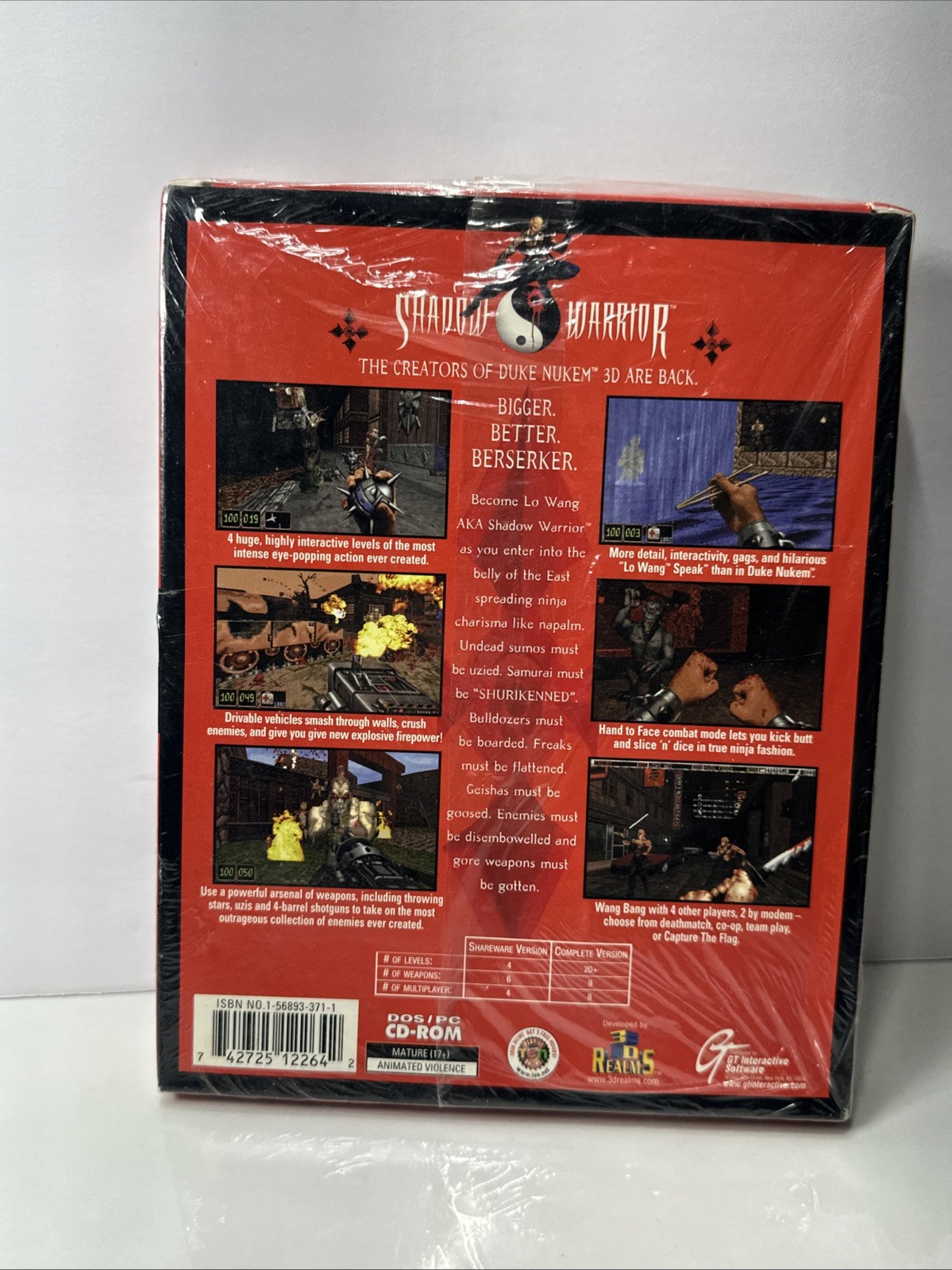 NEW 1997 Shadow Warrior Shareware DOS PC CD-ROM ”RIPPED SEALED”