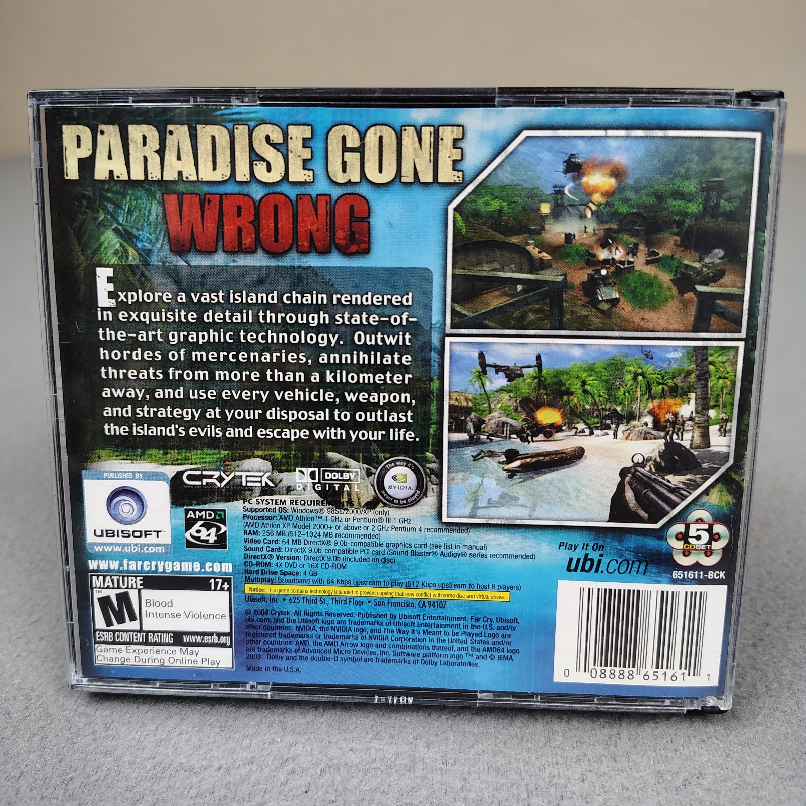 Far Cry 1 Ubisoft PC Game CD-ROM Set 5 Disc (2004) Vintage Gaming Mature Shooter