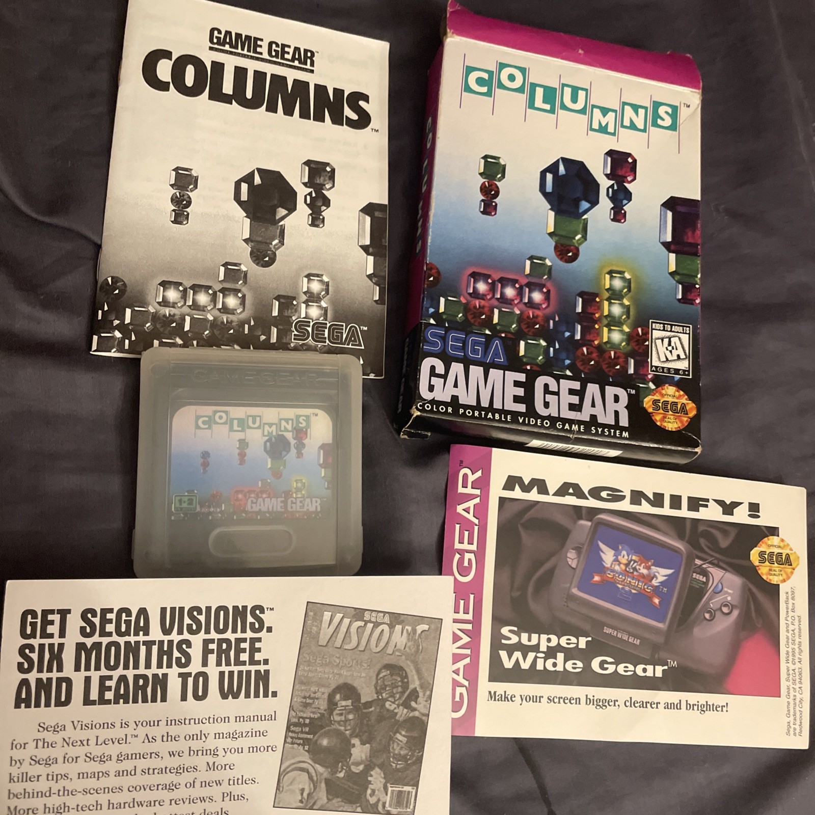 Columns Sega Game Gear Complete with/Manual CIB Tetris Second Release Boxhaswear