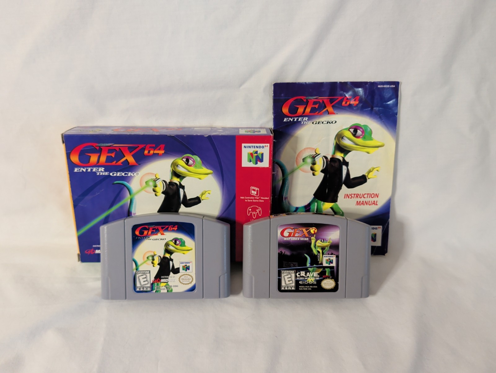 Gex 64: Enter The Gecko (Nintendo 64, N64, 1998) Authentic CIB+ Gex 3 Loose