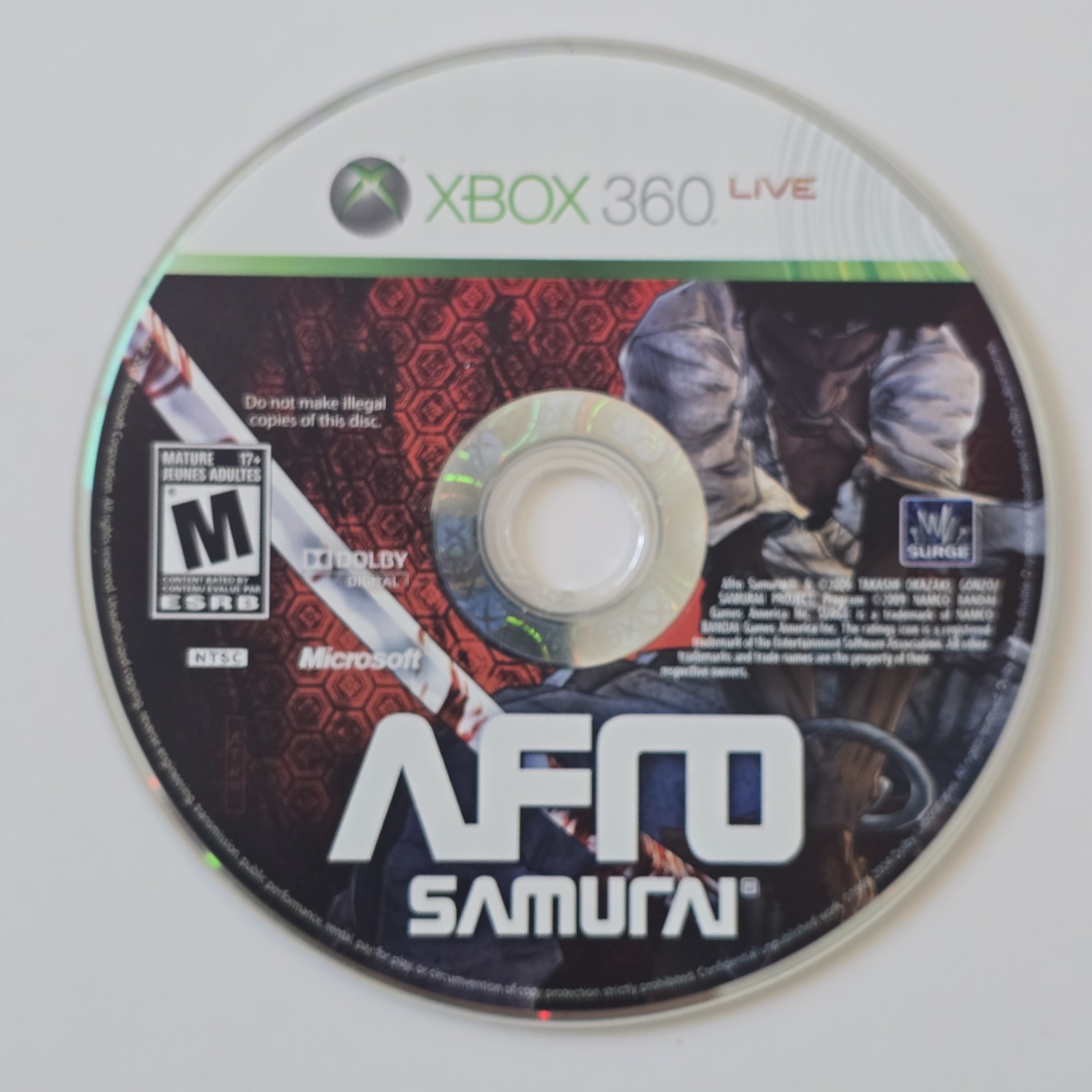 Afro Samurai (Microsoft Xbox 360, 2009) Loose