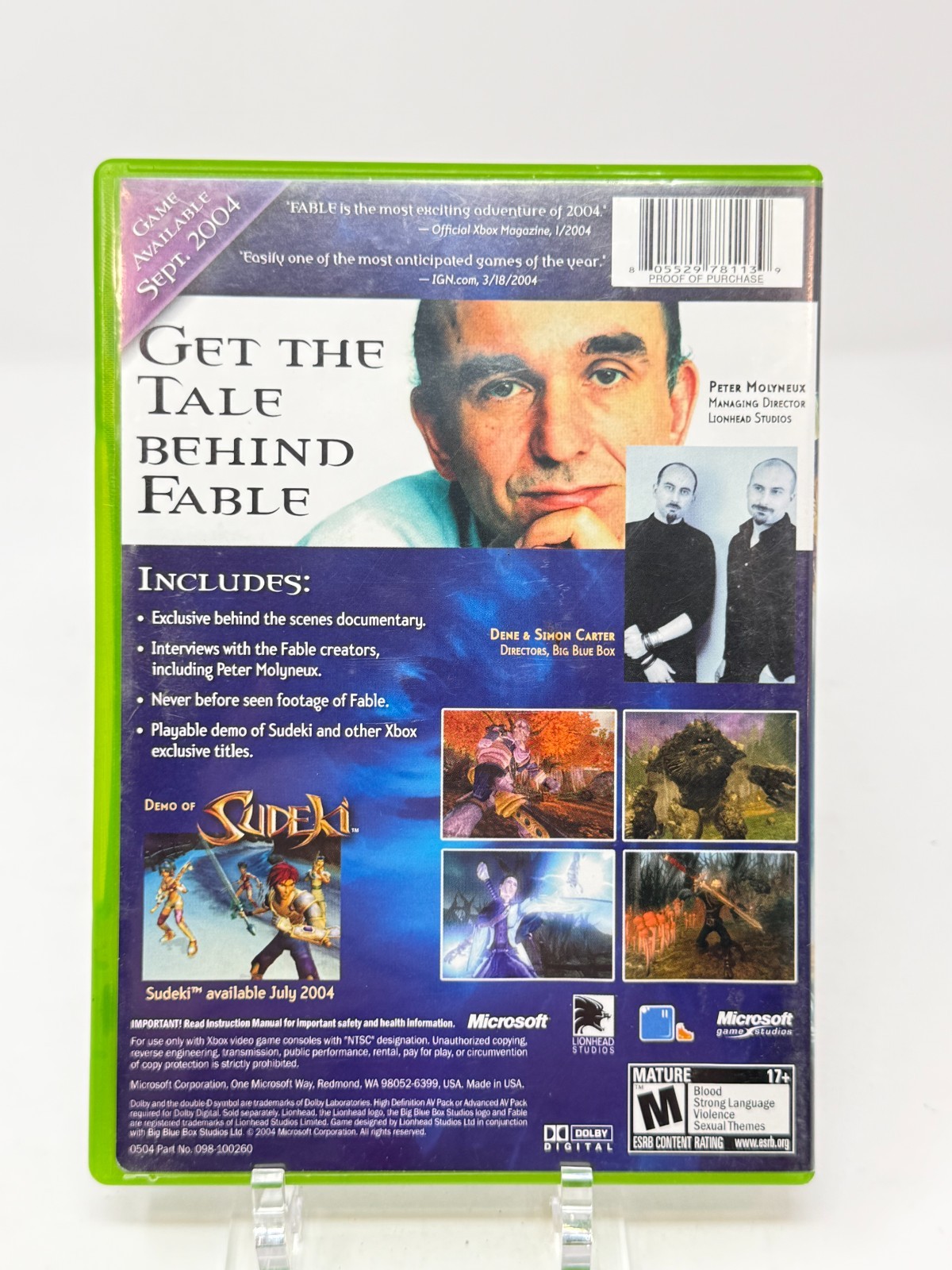 Fable [Limited Edition Bonus DVD] Xbox CIB Tested Working