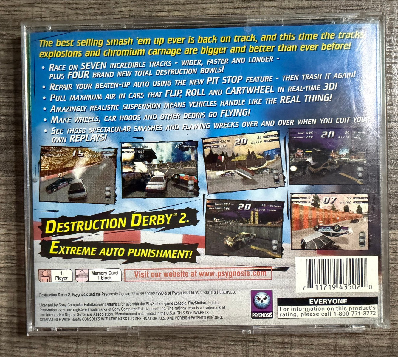 Destruction Derby 2 (Greatest Hits) – Sony PS1 – Psygnosis – Acceptable Conditio