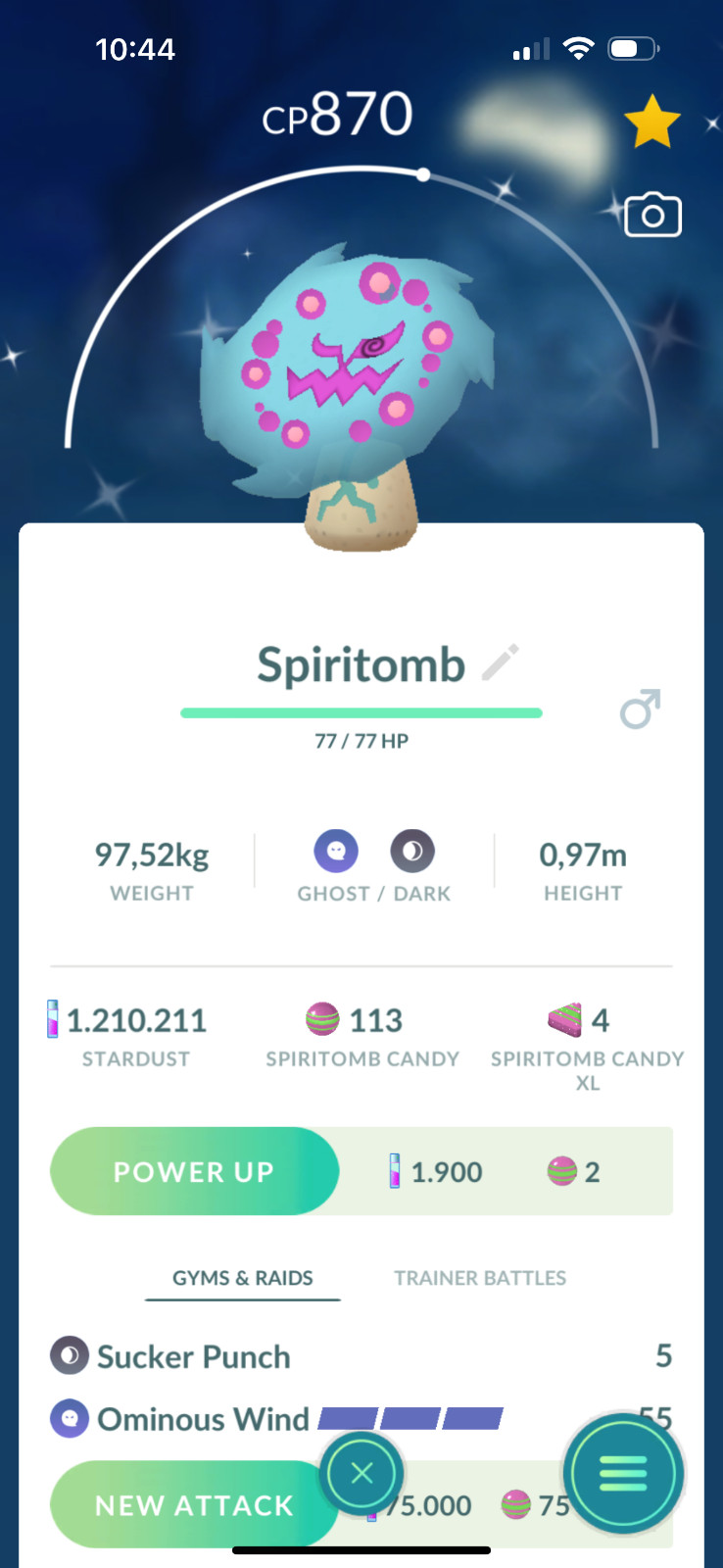 Shiny Spiritomb – Tr-de 1M stardust