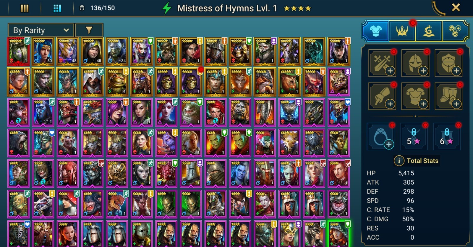 Raid Shadow Legends | Starter Mythical – Theodosia : 91k energy / 26 Legendary
