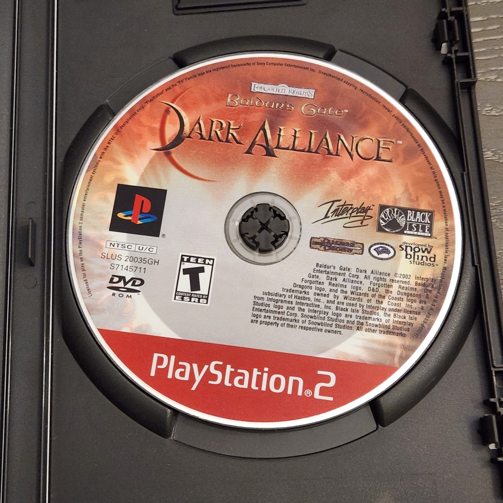 Baldur’s Gate: Dark Alliance (Sony PlayStation 2, 2002) Disc Only