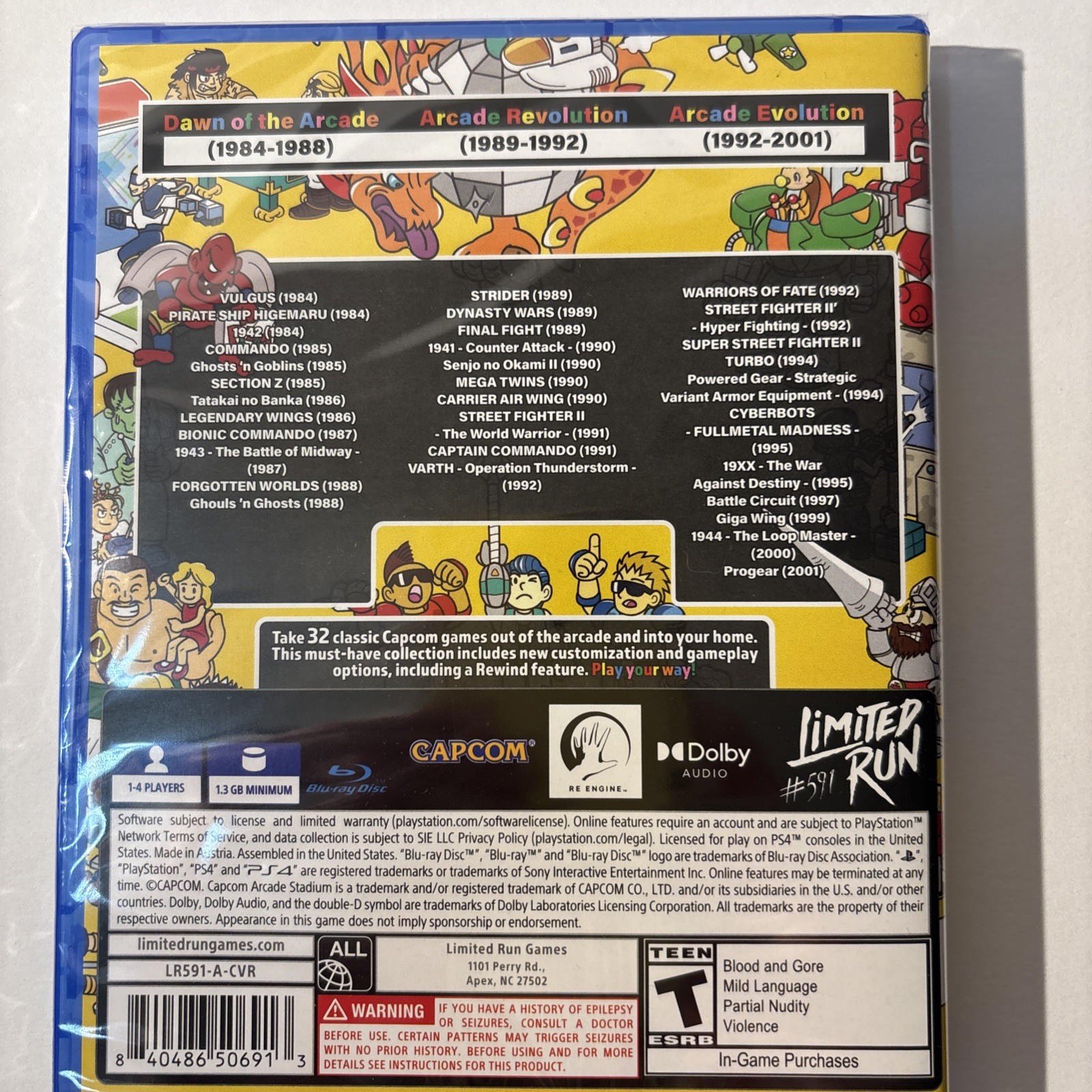 CAPCOM ARCADE STADIUM MAIN COLLECTION ART VARIANT LIMITED RUN GAME U.S. ESRB NEW