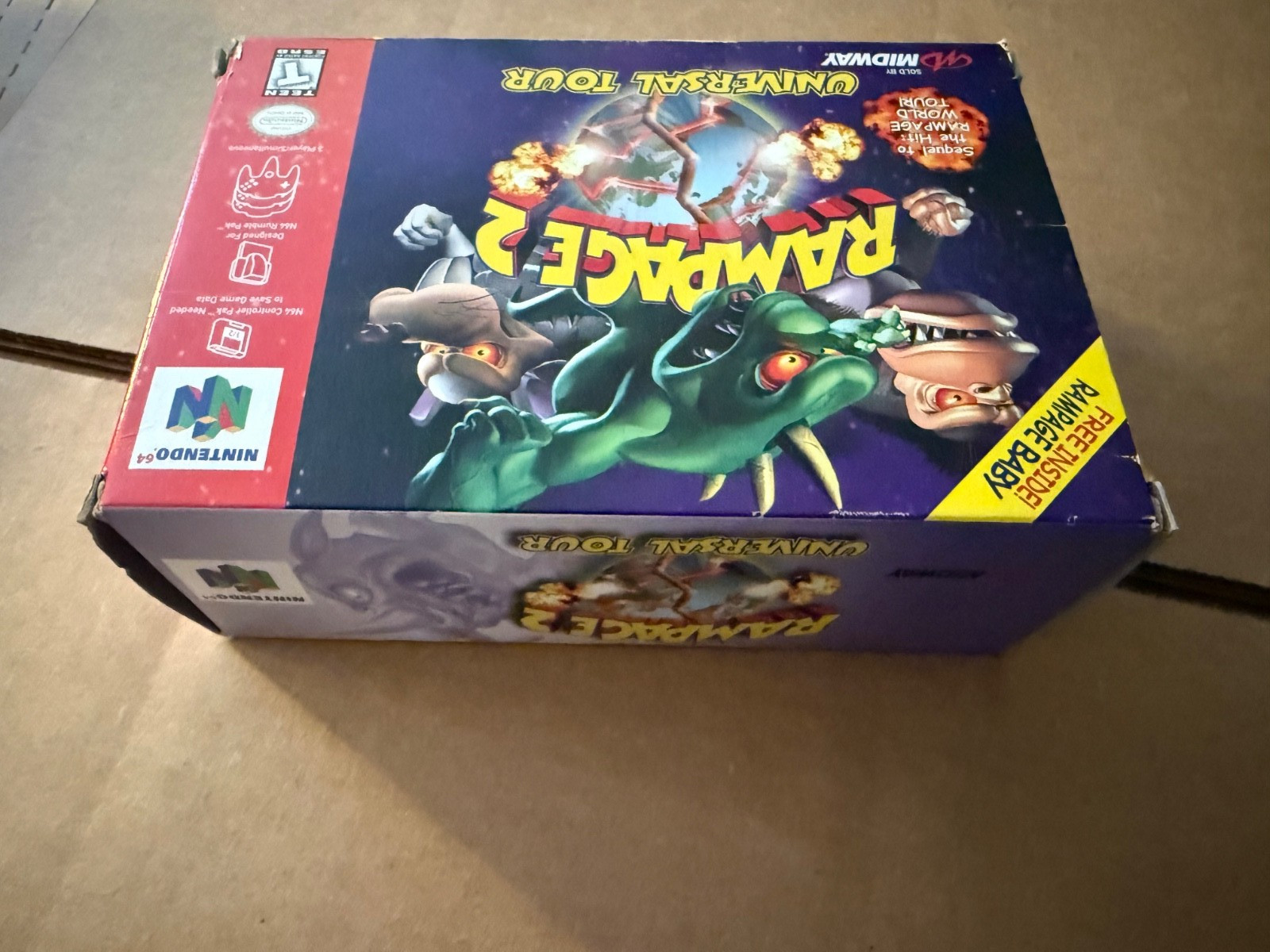 Rampage 2 Big Box Variant No Plush Nintendo 64 N64 Complete In Box CIB Near Mint