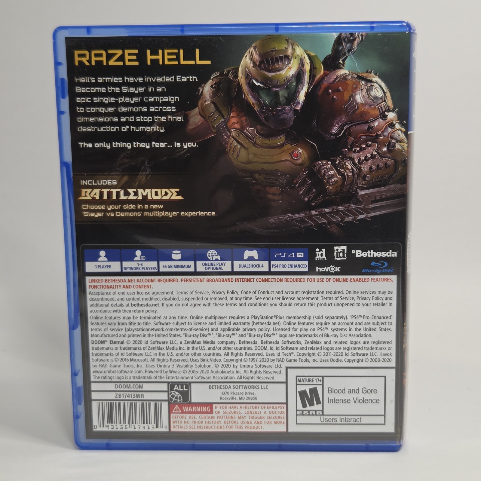 Doom: Eternal (Sony PlayStation 4 PS4, 2020) Complete CIB w/ Manual – Tested