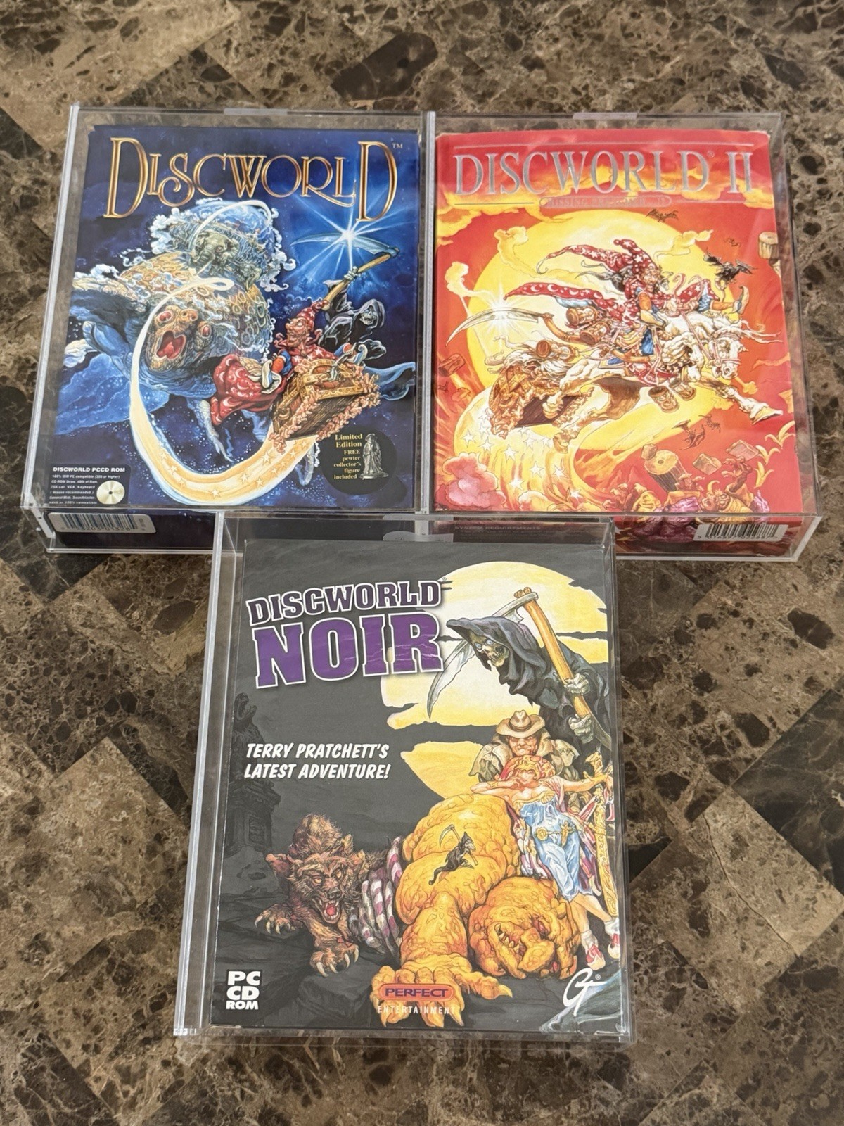 Discworld Noir Discworld II PC Big Box CD ROM Terry Pratchett With Hardcases