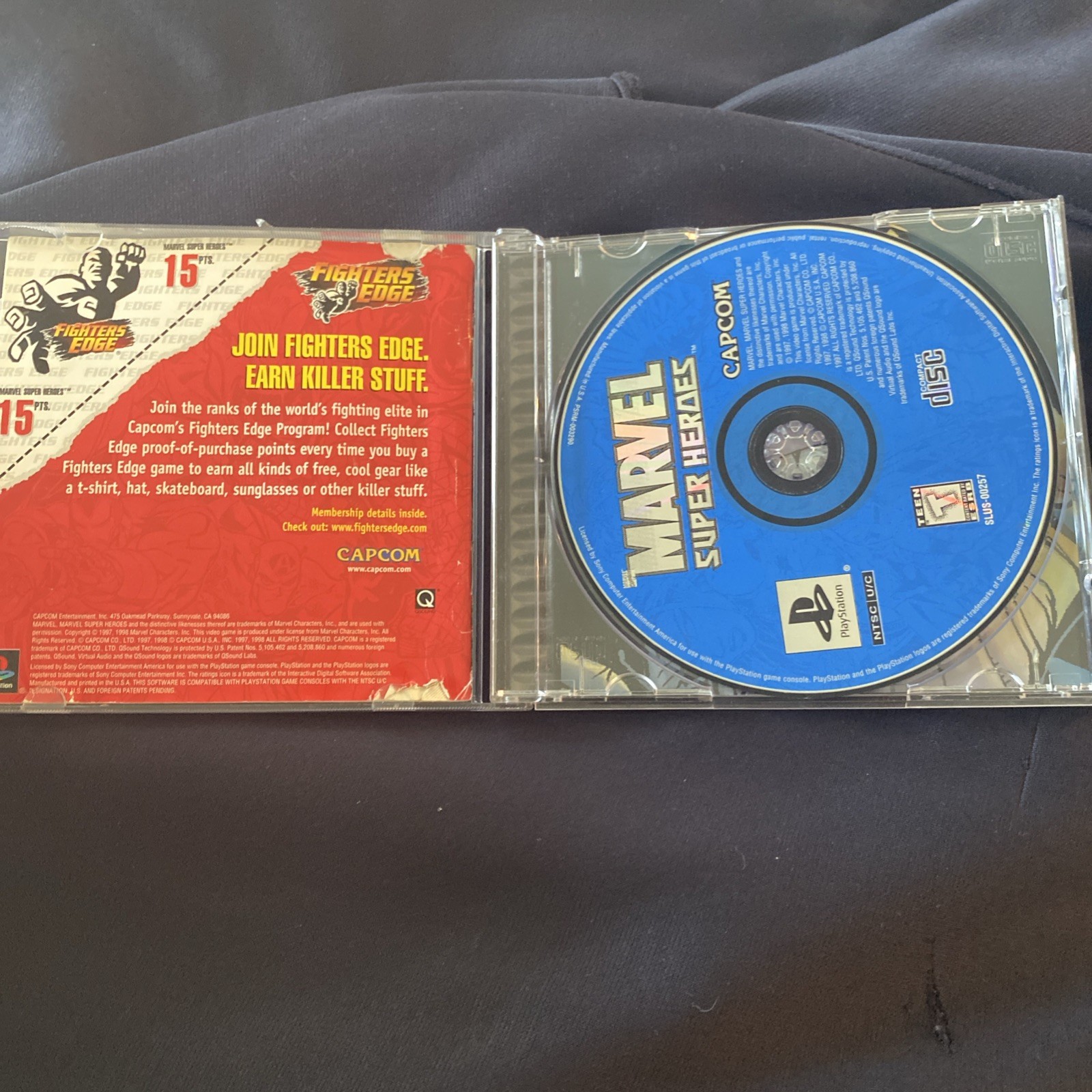 Marvel Super Heroes PS1 – 1997, Complete with Registration Card – Tested!