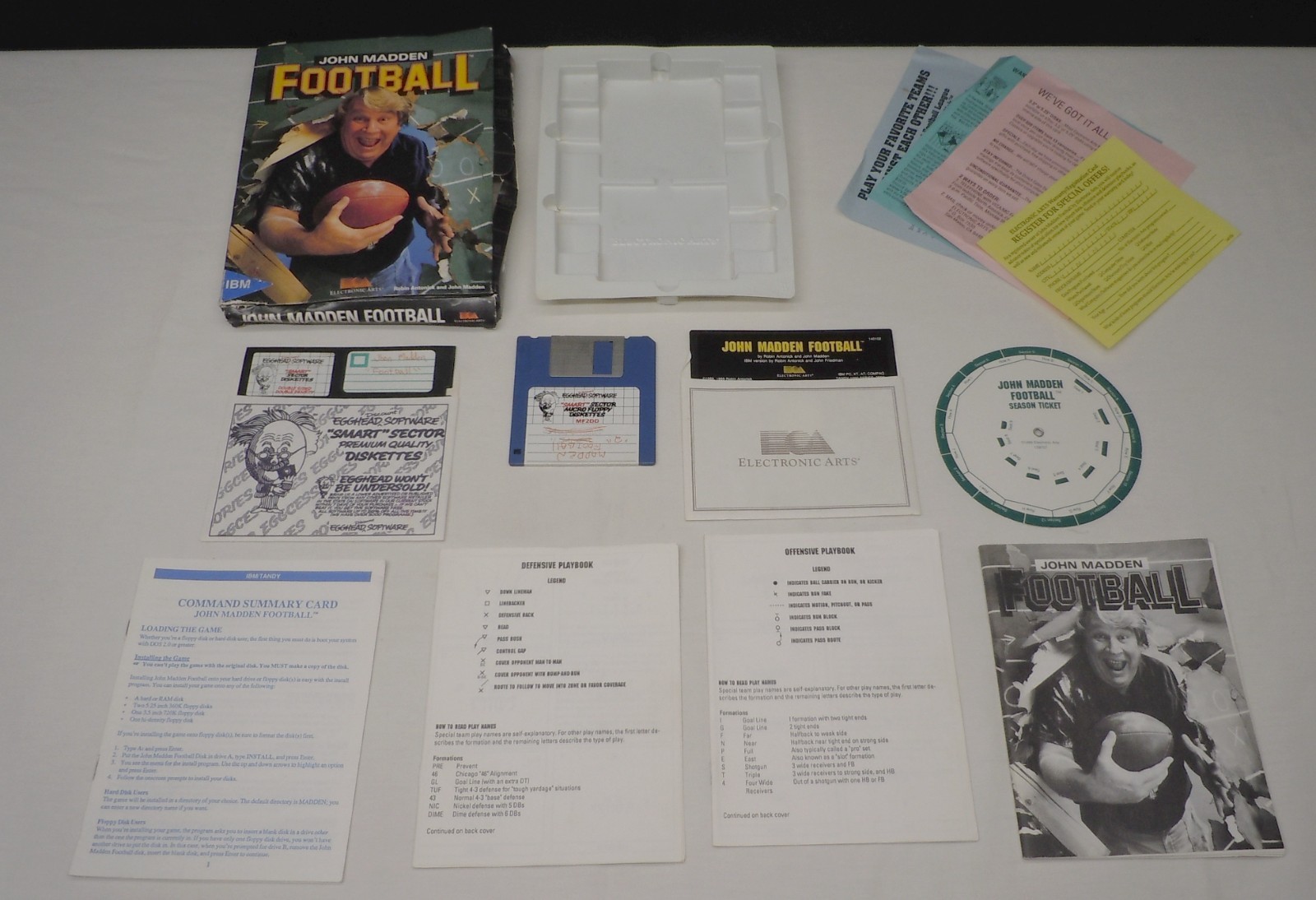 Vintage John Madden Football IBM Electronic Arts PC IBM 5.25″ Disk 1988 1989