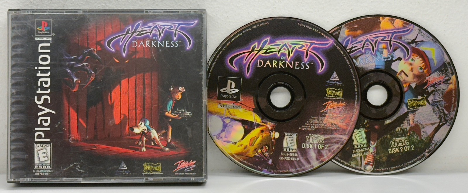 Heart of Darkness (Sony PlayStation 1 PS1, 1998) 2 Disc Set Black Label UNTESTED