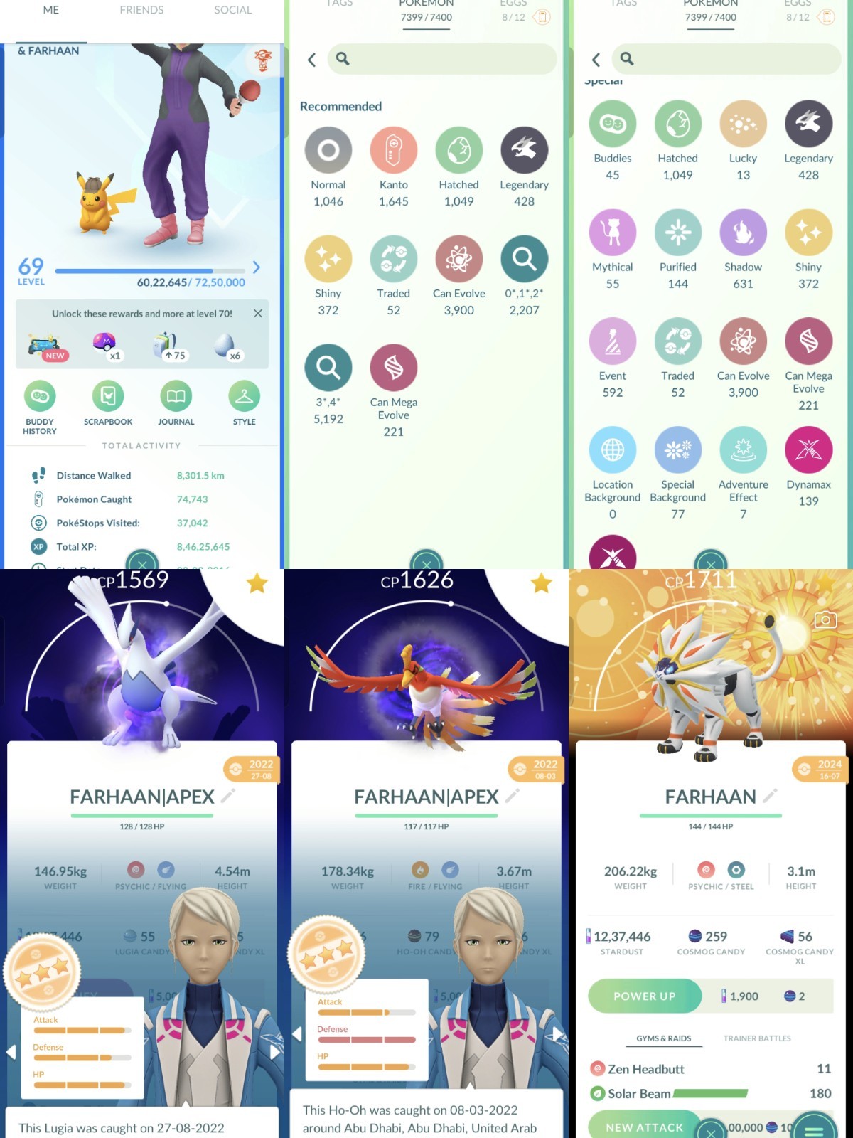 LEVEL 69 ACC BOTH SHADOW APEX LUGIA & HO – OH ALL SHINY/NON-SHINY MYTHICALS AVAI