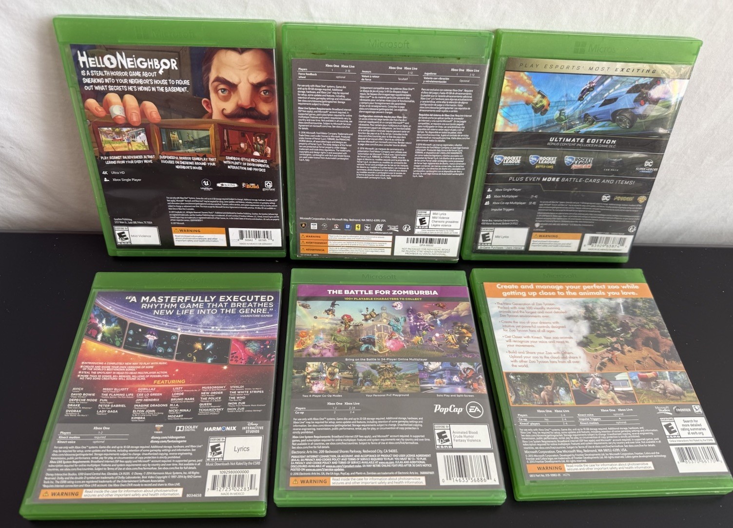 Xbox One Game Lot of (6) All Rated E Zoo Tycoon Plants & Zombies Forza 3 Disney