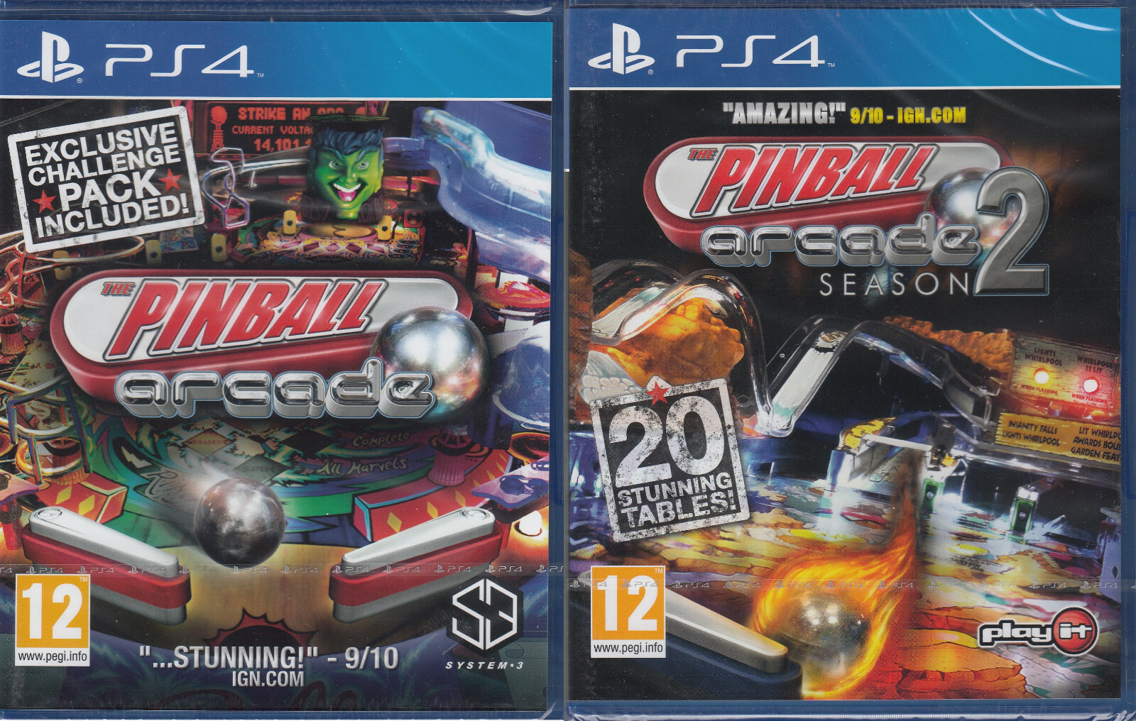 The Pinball Arcade 1 and Season 2 Dual Pack PS4 Brand New Sealed 2 games Combo