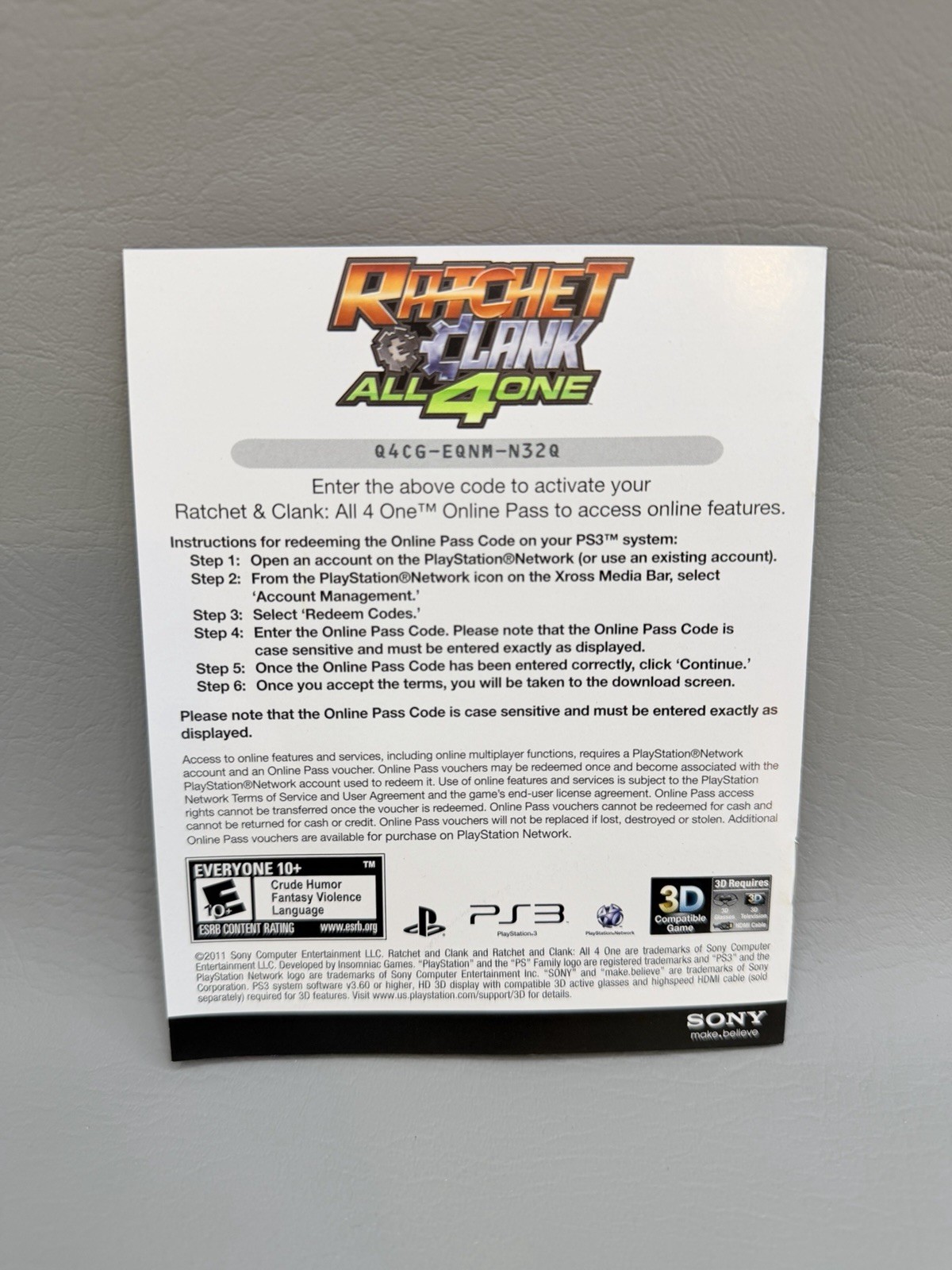 Ratchet & Clank All 4 One (PS3) Complete – Excellent Condition