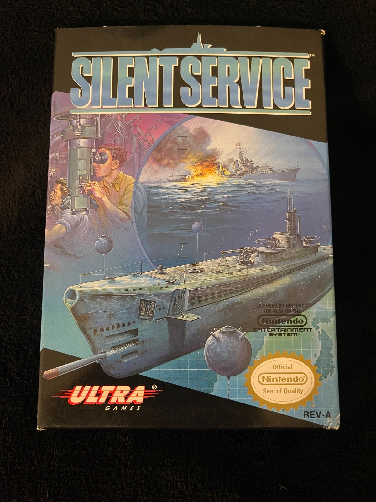 Silent Service (Nes) (1989) CIB. Box, Game, Manual, Foam And Sleeve. Free Ship!