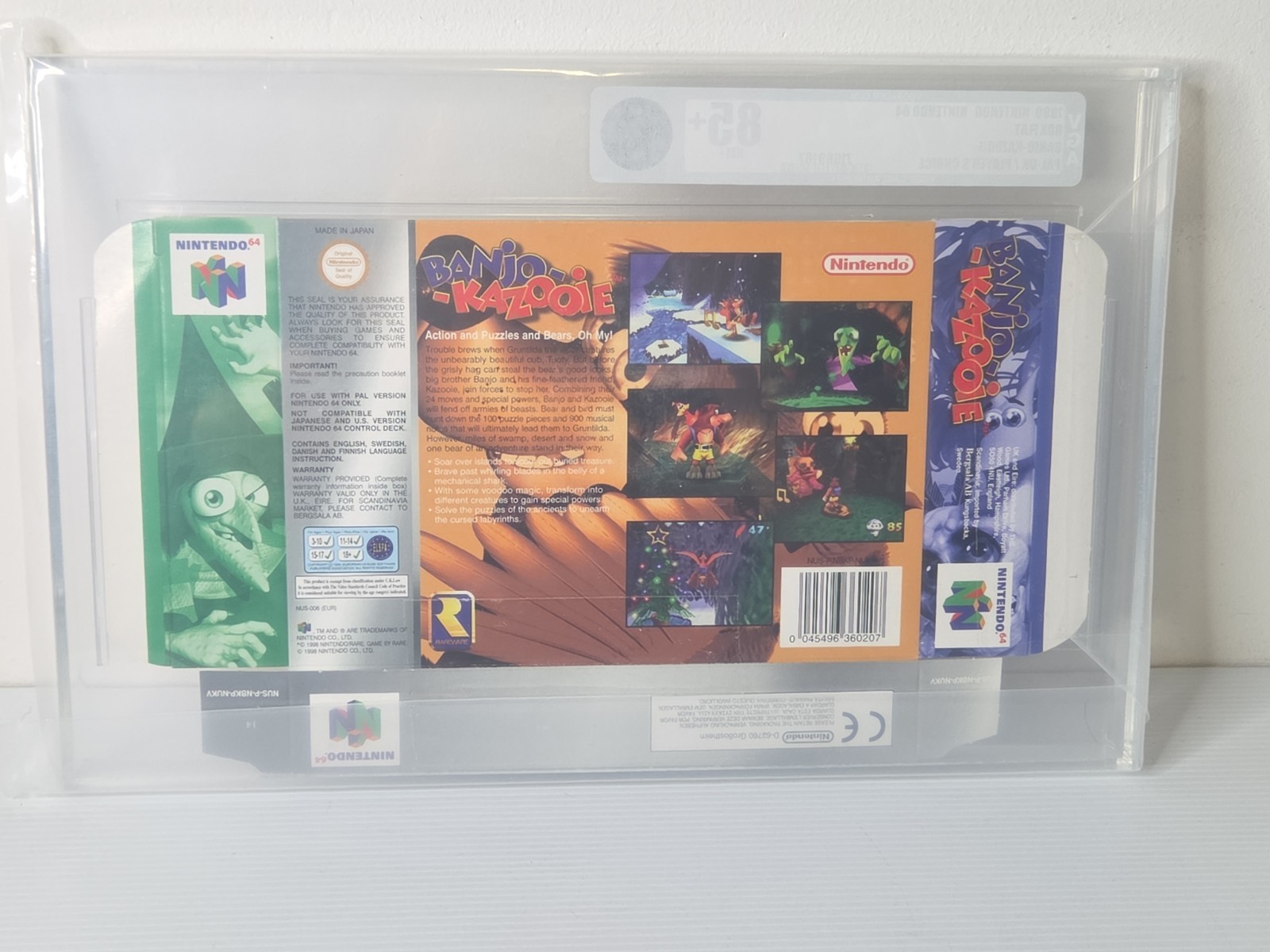 VGA GRADED 85+ NM+ GOLD Banjo Kazooie Nintendo 64 PAL UK FLAT BOX N64 – UNFOLDED