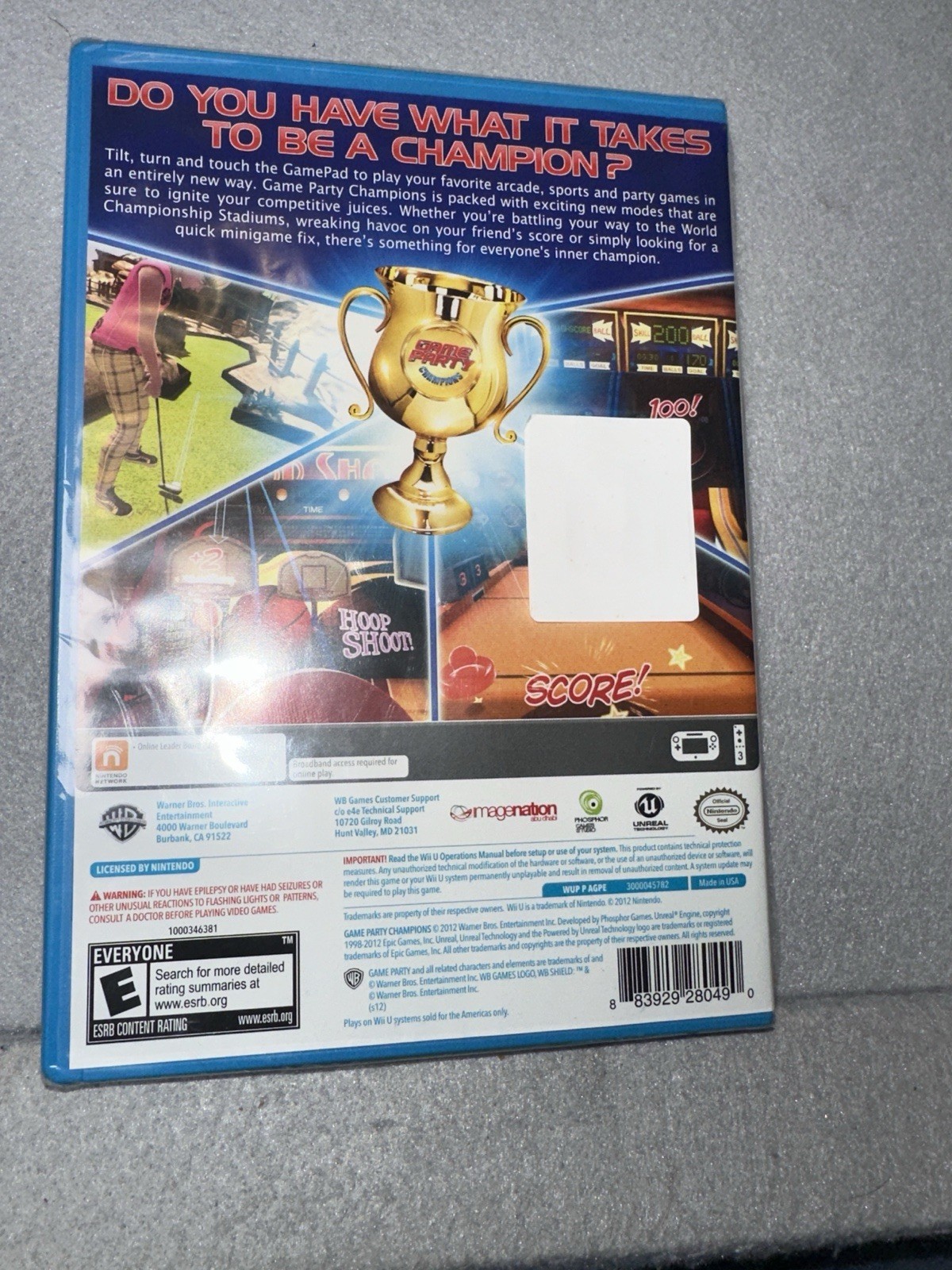 Game Party Champions Warner Bros WB Nintendo Wii U BRAND NEW SEALED!