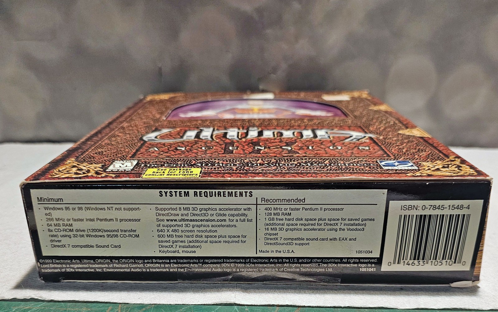 Ultima IX: Ascension – PC Windows 95/98 – Box, Manual, Disks, Cards, Map, More