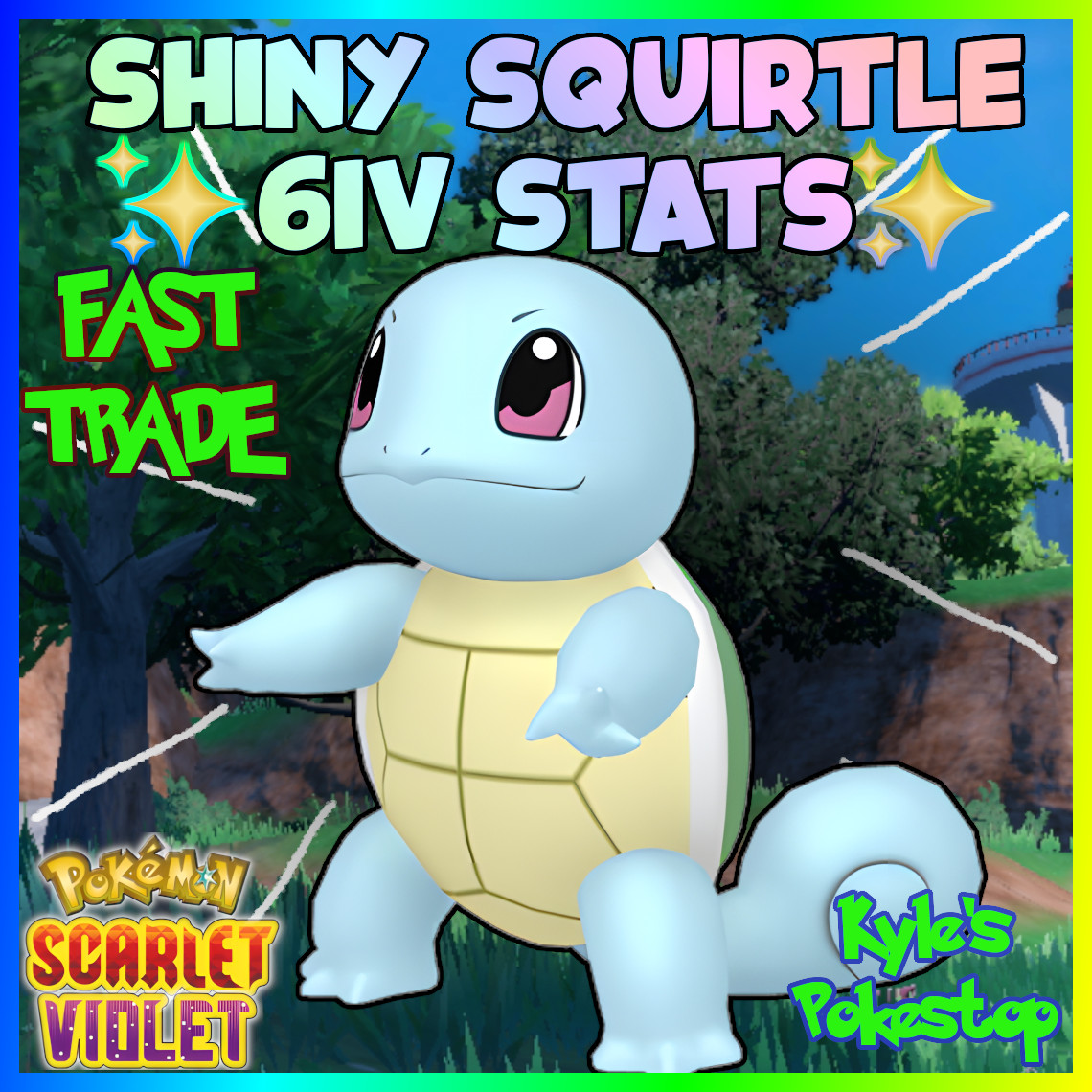 ✨ 6IV SHINY BULBASAUR + CHARMANDER + SQUIRTLE ✨ POKEMON SCARLET & VIOLET 🚀3PACK