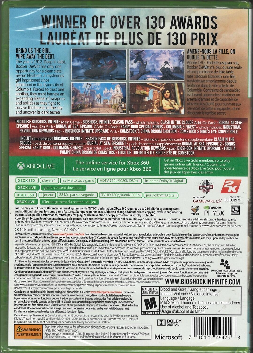 Bioshock Infinite: The Complete Edition Xbox 360 (Brand New Factory Sealed US Ve