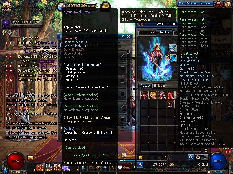 Dungeon Fighter Online Avatar Mystic Devil Armor Male Slayer & Dark Knight