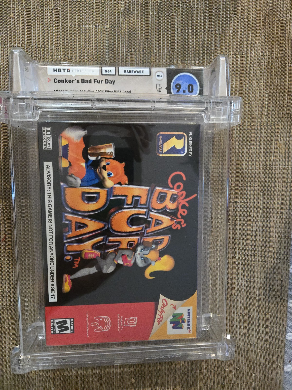 2001 N64 Conker’s Bad Fur Day Graded WATA 9.0 A CIB