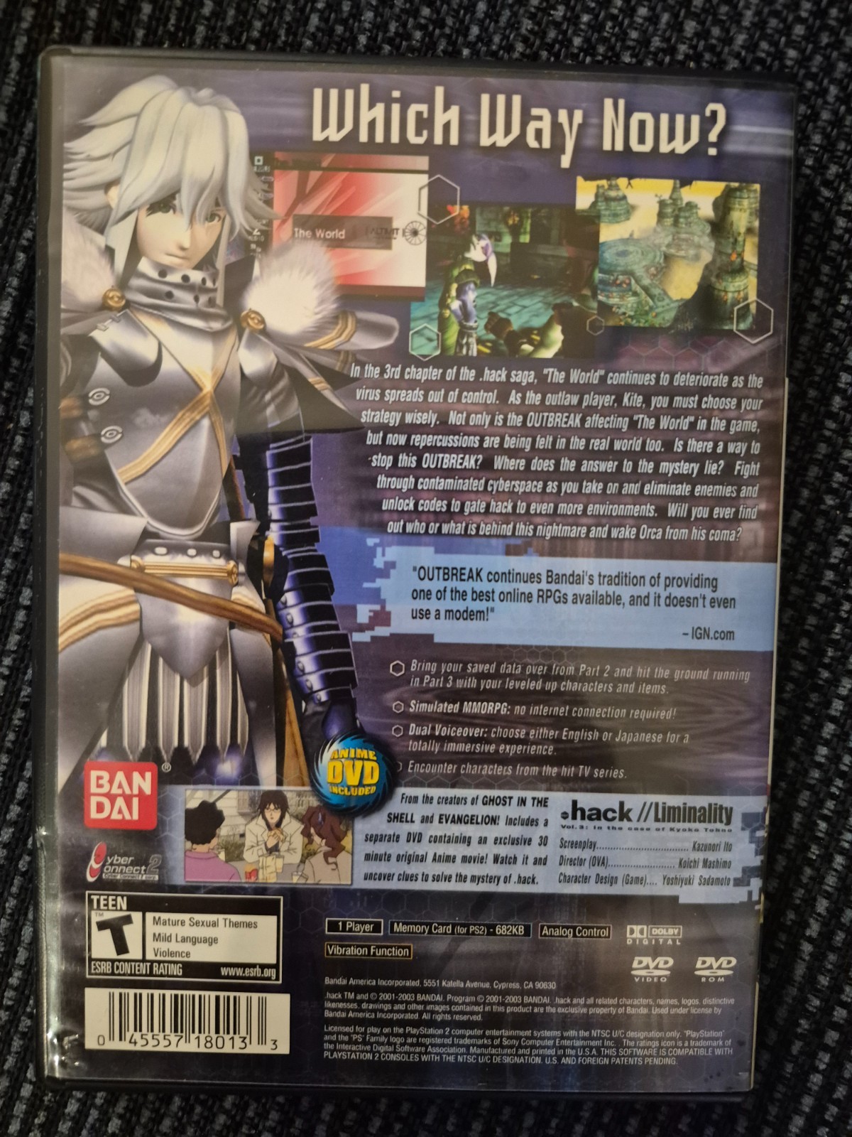 .hack Outbreak Part 3 PS2 2003 Black label COMPLETE w/ bonus DVD