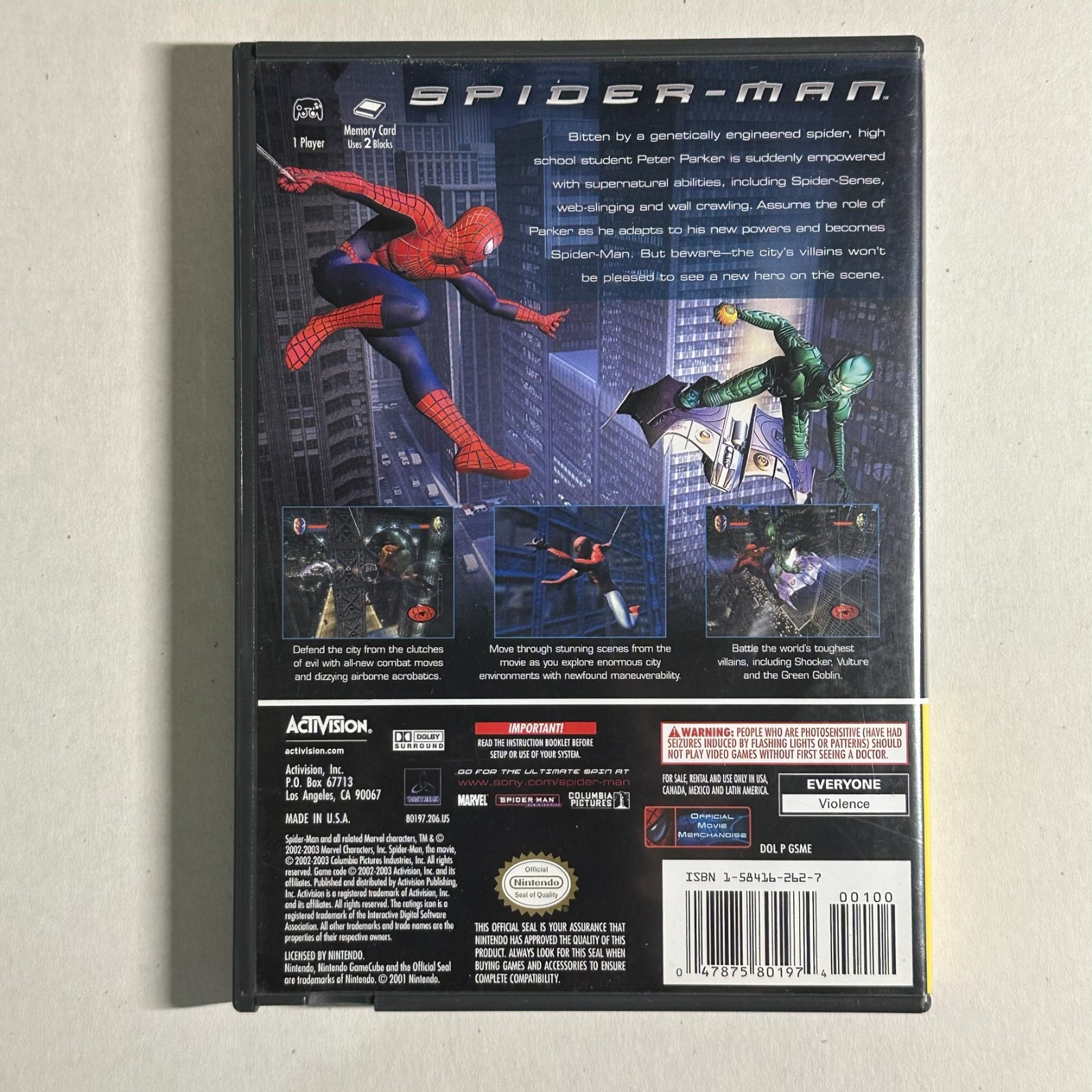 Spider-Man Nintendo GameCube Player’s Choice CIB Complete w/ Manual