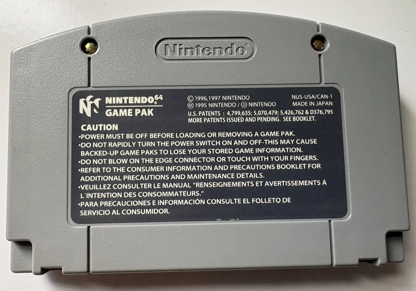 V1.0 Uncensored Zelda Ocarina of Time N64 (Grey) – RARE CZLE-0 ROM – AUTHENTIC