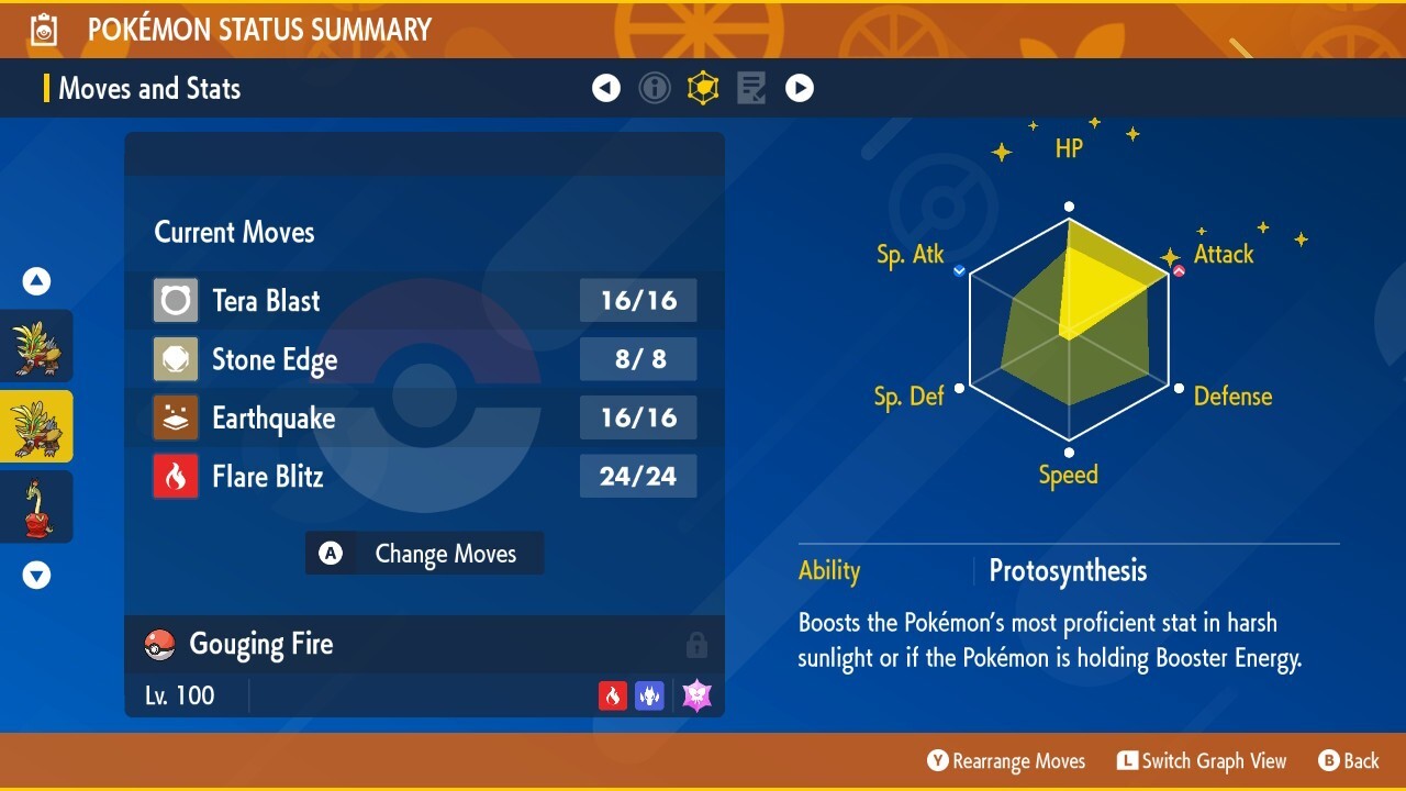 Gouging Fire ✨ Non Shiny Perfect IV ✨ Pokémon Scarlet and Violet