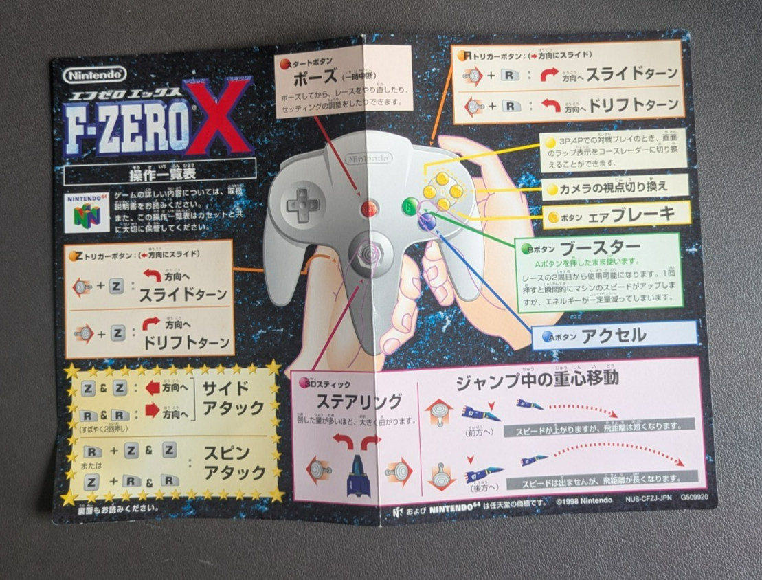 F-Zero X – N64 Japan – Tested & Working. Complete CIB. Nintendo 64