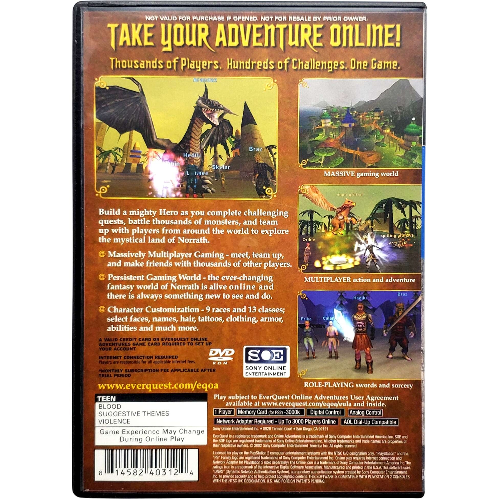 Everquest Online Adventures – Sony Playstation 2 Pristine Tested Authentic