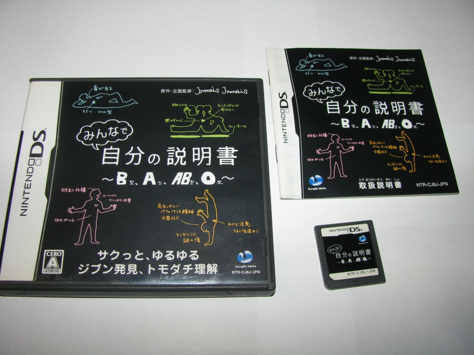 Minna de Jibun no Setsumeisho B A AB O Nintendo DS Japan import US Seller