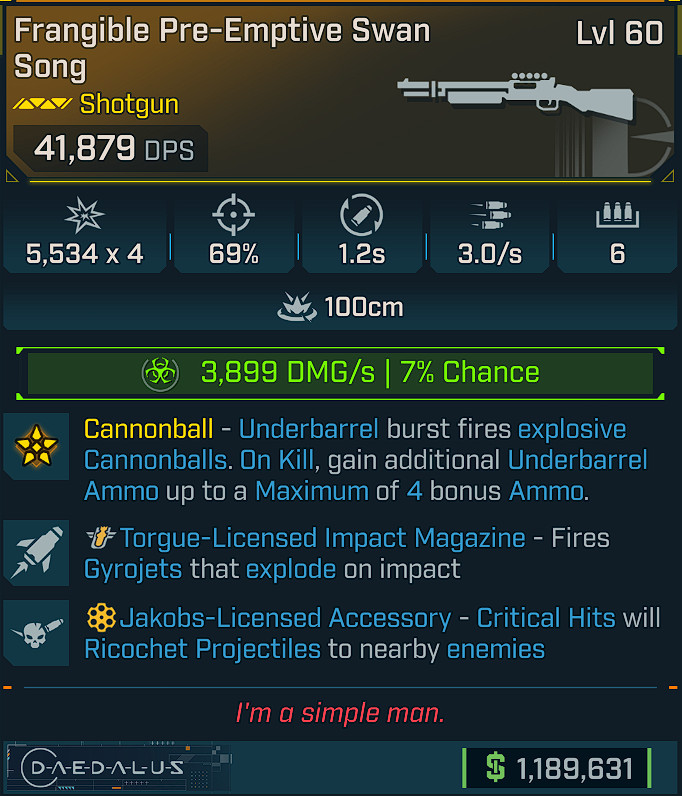 LVL 60 Borderlands 4 – DAEDALUS SWAN SONG SHOTGUNS – 100% GOES TO CHARITY!