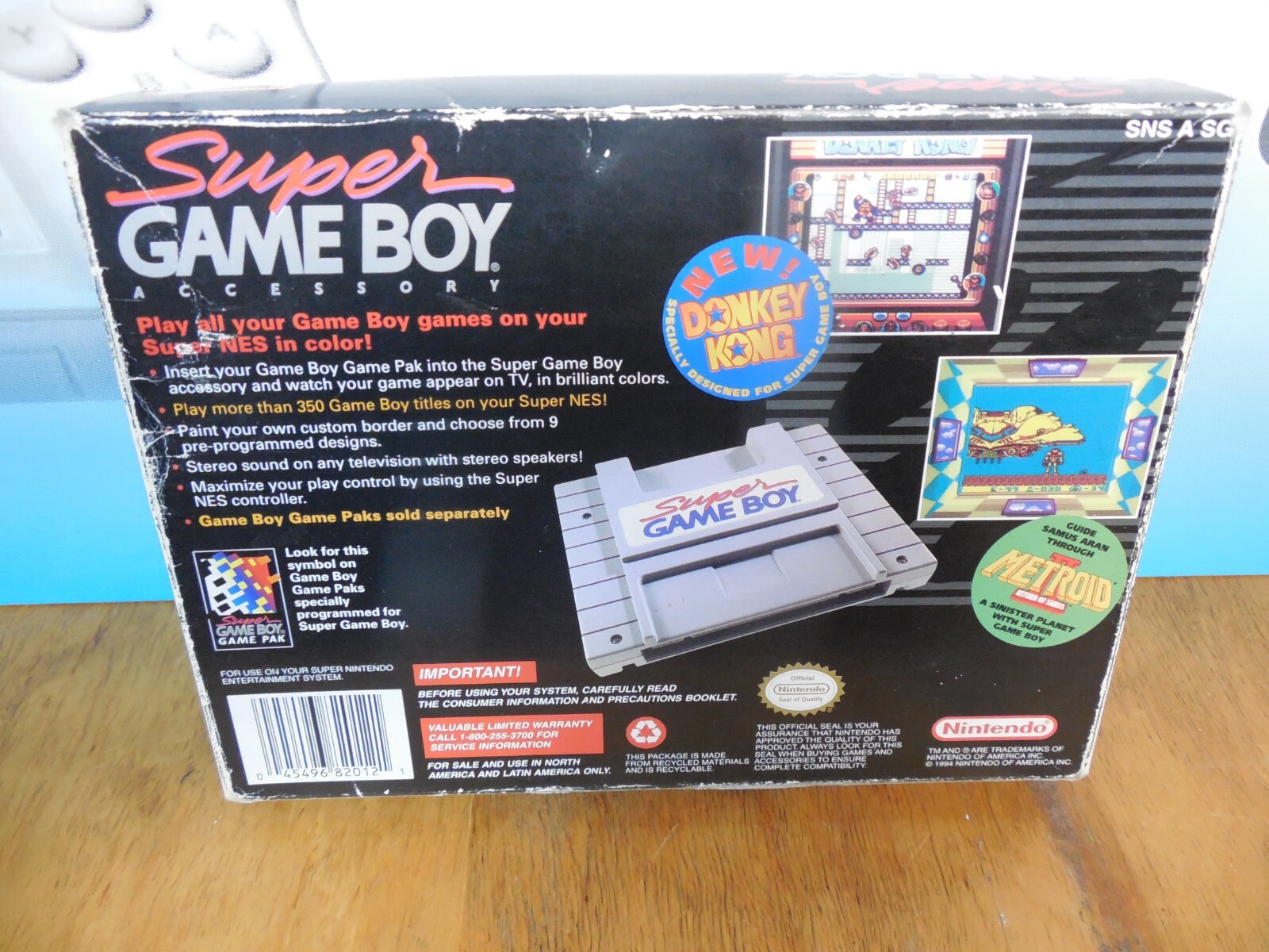 SNES Super Nintendo GAMEBOY Game System Accessory w/ Original Box & Packaging