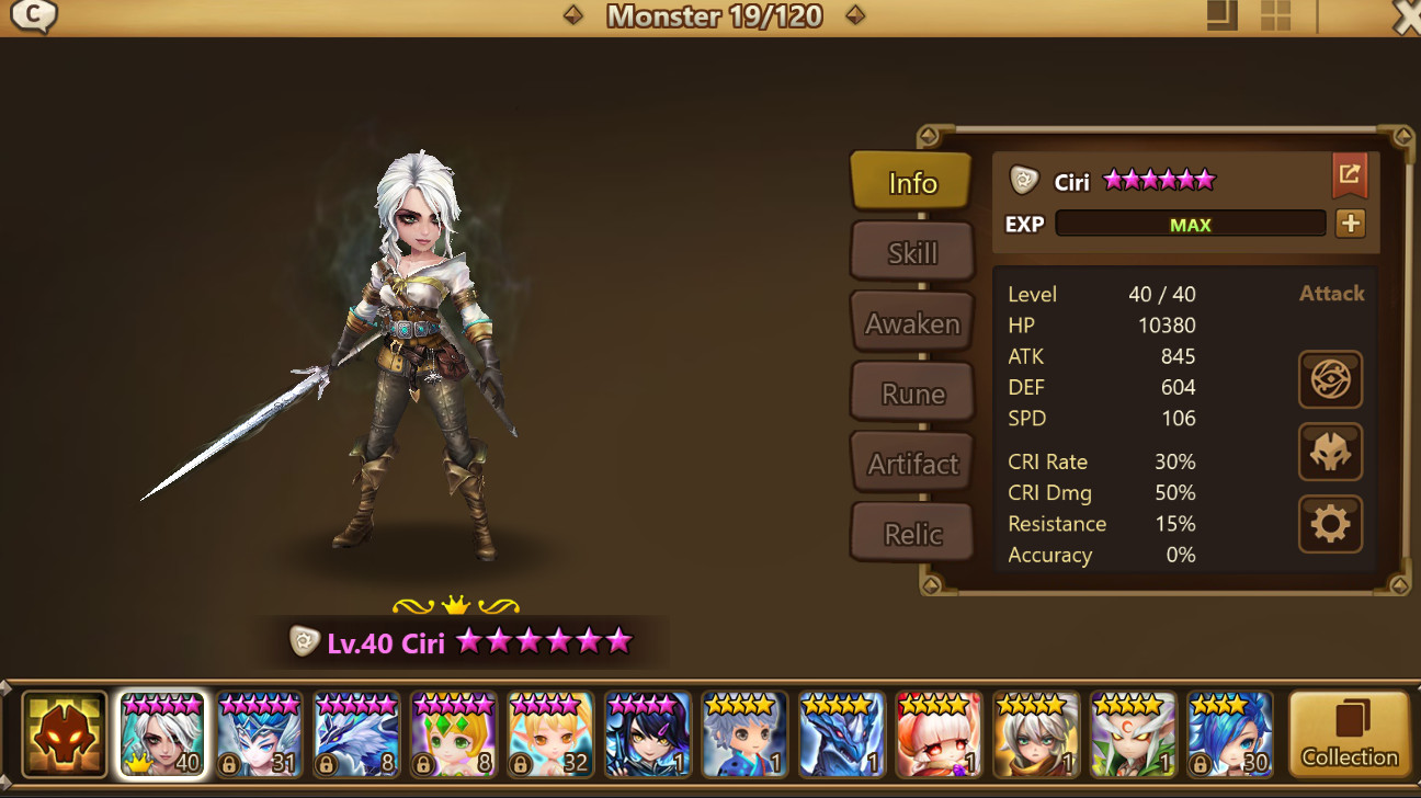 Summoners war Light ciri 1LD5 (check desc)