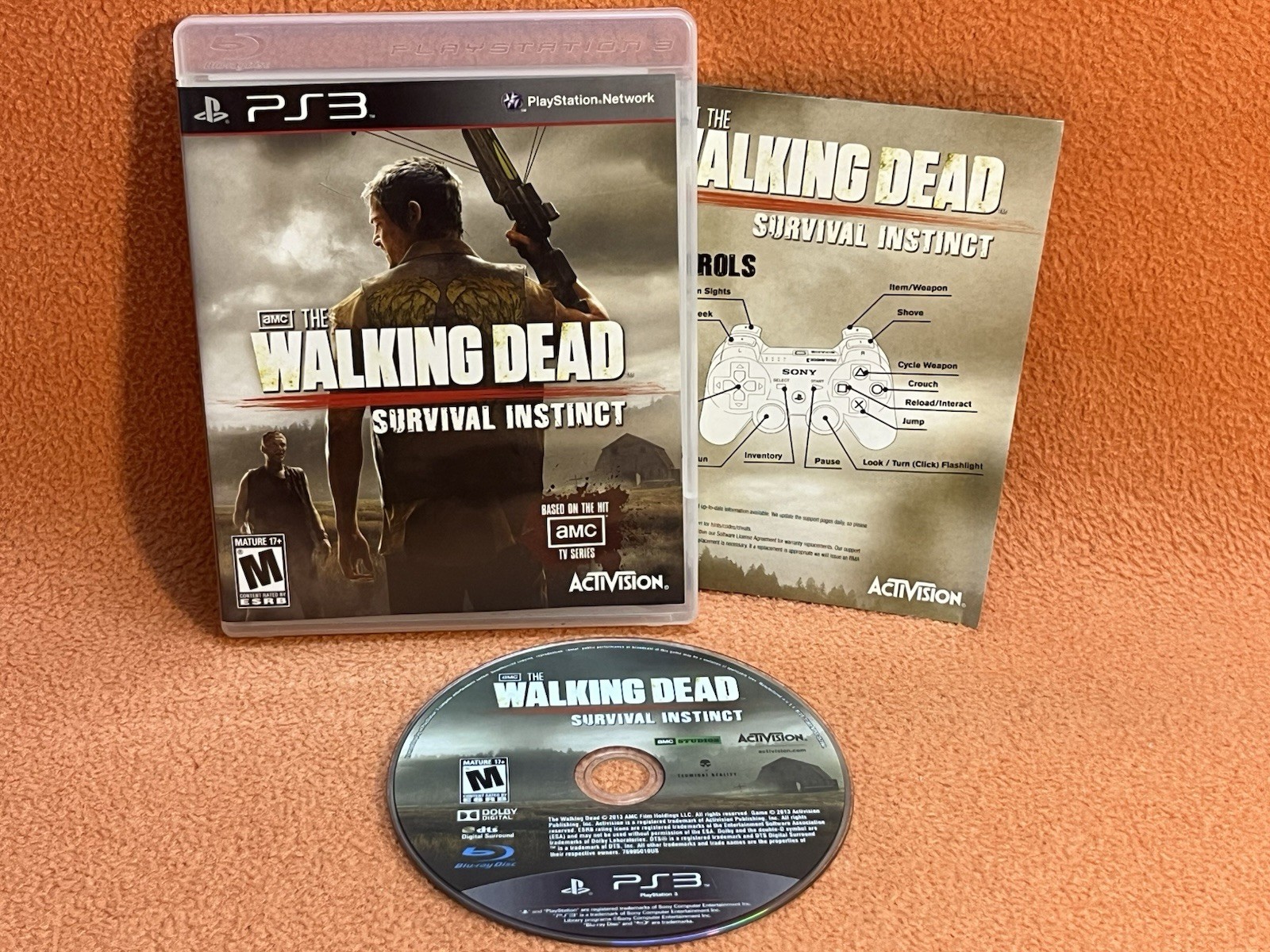 Walking Dead Survival Instinct Sony PlayStation 3 PS3 Game Case Inserts!