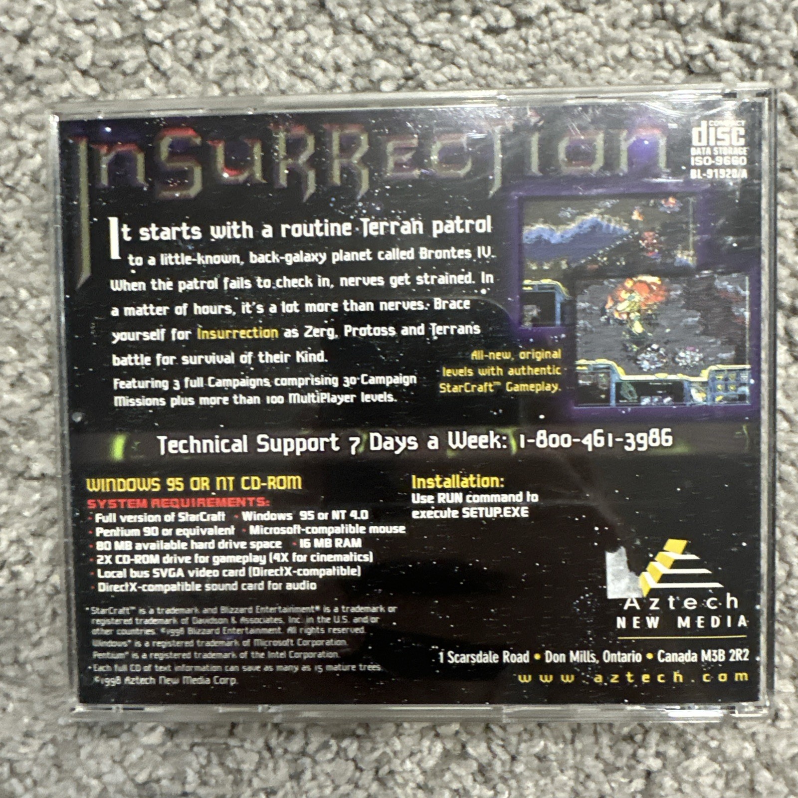 Insurrection: Campaigns for StarCraft PC 1998 CD-Rom Windows